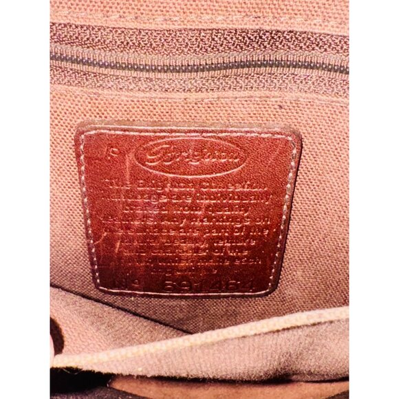 Vintage Brighton Brown Leather Croc Embossed Tote Bag Heart Charm Classic City - Picture 3 of 13